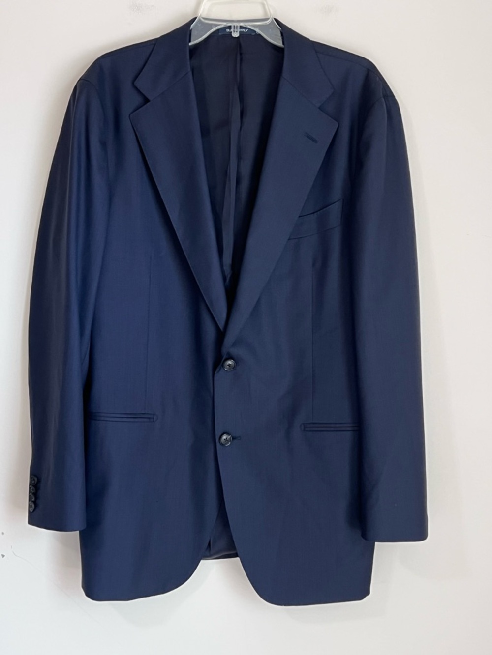 SuitSupply Pure Wool Blazer 46R Slim Sport Coat Havana Jetted Italian Navy